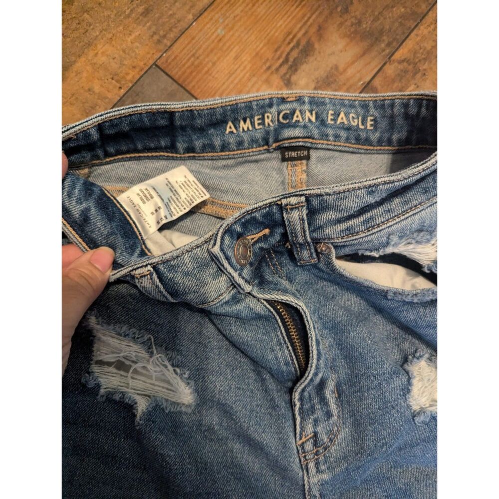 American Eagle Women’s Distressed Stretch Jeans, Size 00, High-Rise Skinny Fit